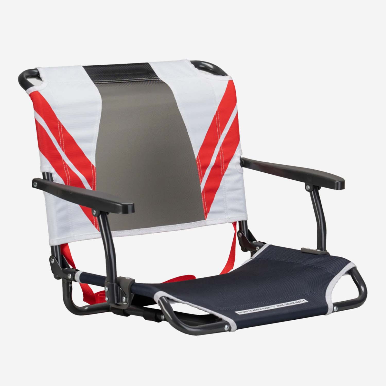 Gci Outdoor Big Comfort Stadium Chair with Armrests-Indigo/White/Red