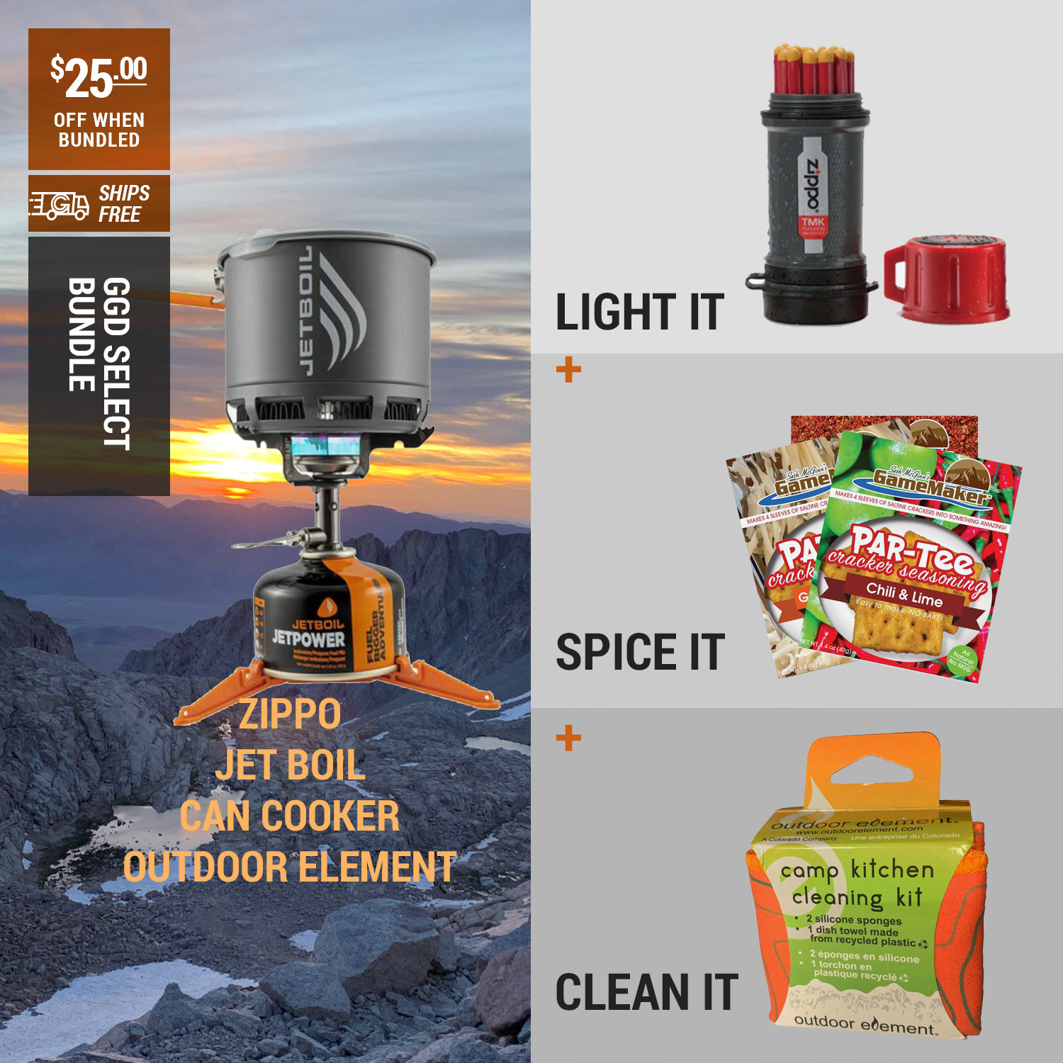 Gogear Direct Camp Ground Cooking Bundle-Garlic Parmesan